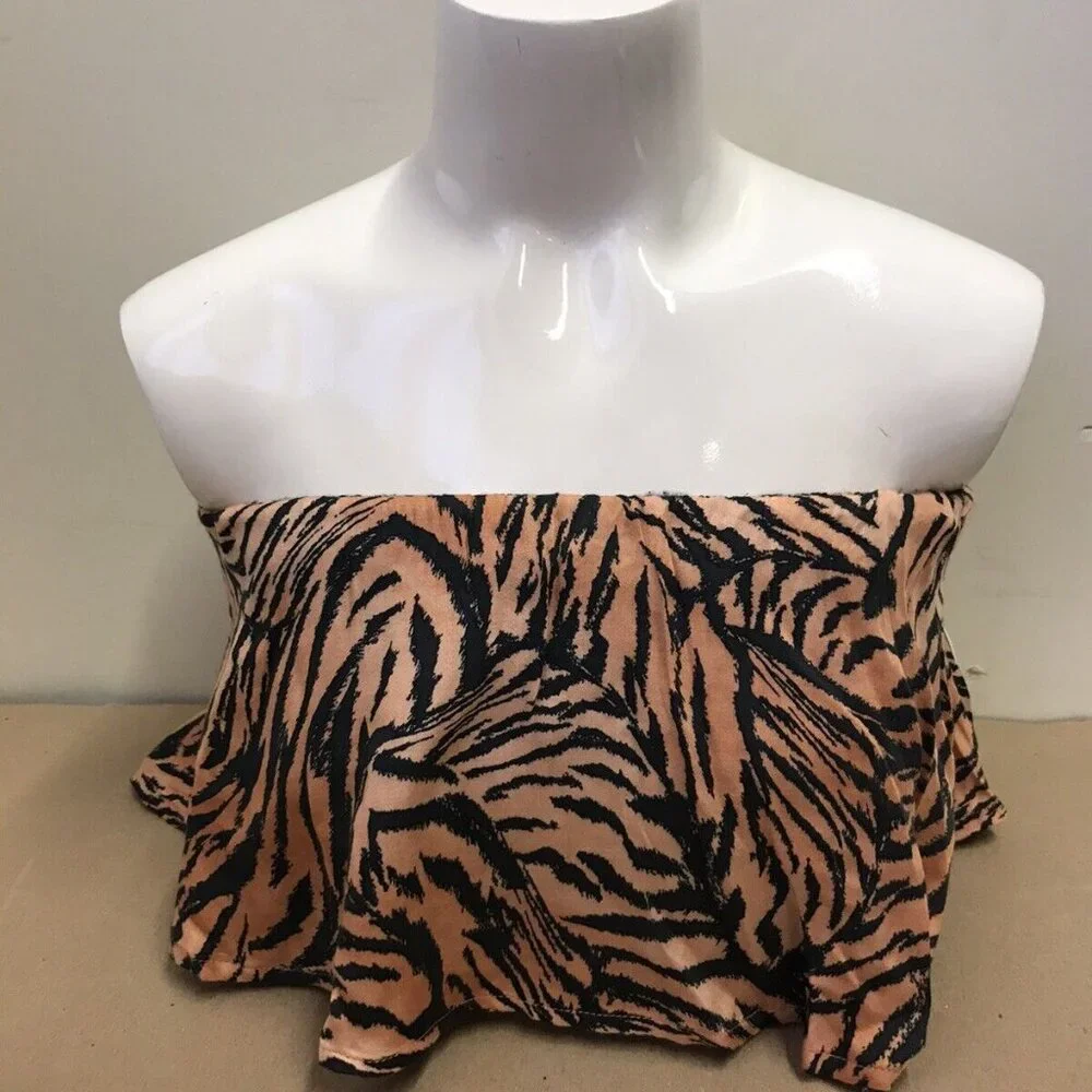 Tori Praver Celine Tiger Cover Up Crop Top